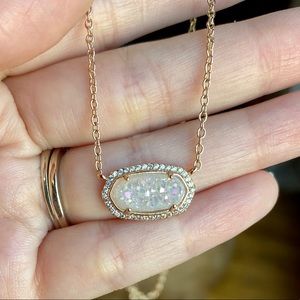 Kendra Scott Elisa Lux Iridescent Drusy Rose Gold